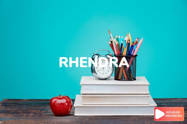 arti nama Rhendra adalah Cerdas dan cenderung beruntung (bentuk lain dari Rendra)
