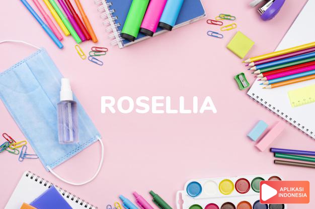 arti nama Rosellia adalah Bunga (bentuk lain dari Rosalie)