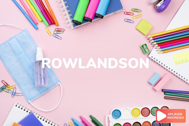 arti nama Rowlandson adalah (Bentuk lain dari Rowland) Tanah yang keras