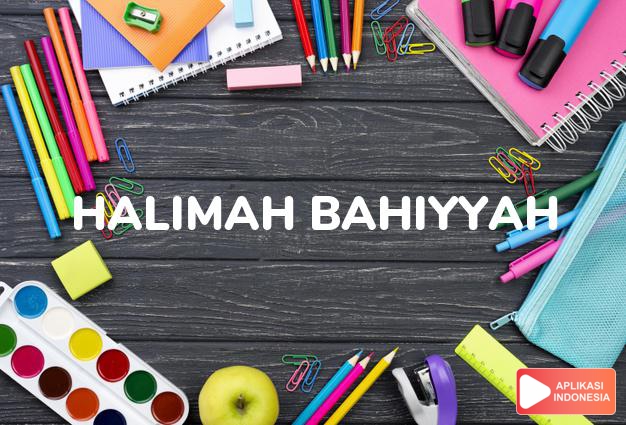 arti nama Halimah Bahiyyah adalah wanita yang pintar dan cantik.