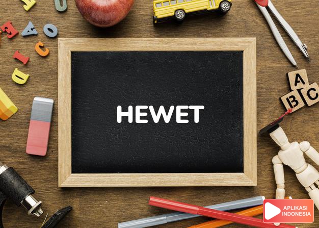 arti nama Hewet adalah (Bentuk lain dari Hewitt) Salah satu orang yang cerdas