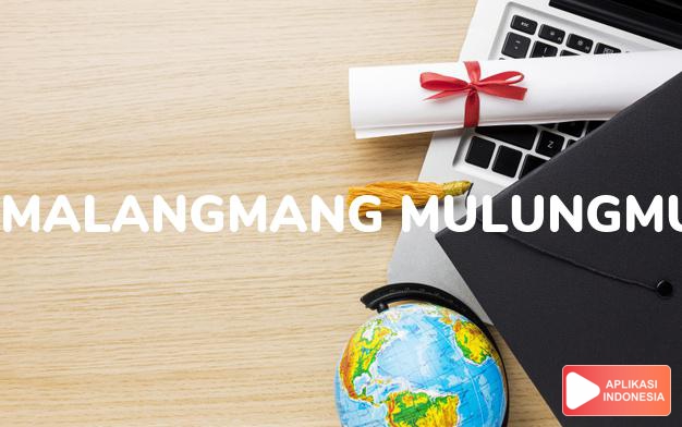 arti malangmang-mulungmung adalah merasa asing di tempat baru dalam Kamus Bahasa Sunda online by Aplikasi Indonesia